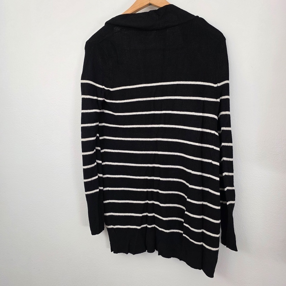 A New Day Black and White Striped Cardigan - Picture 3 of 4